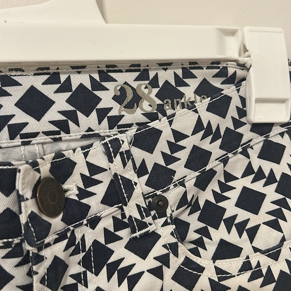J Crew Toothpick Ankle Geometric Patterned Pants Size 28 - Picture 4 of 6